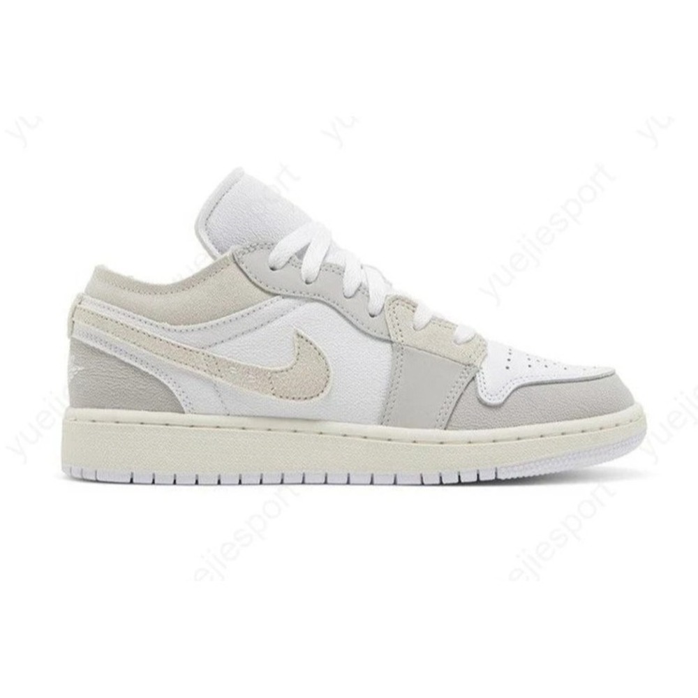 Big Kids Size 6Y Air Jordan 1 Low Se Craft Gs Inside Out Shoes Grey FB9139-002